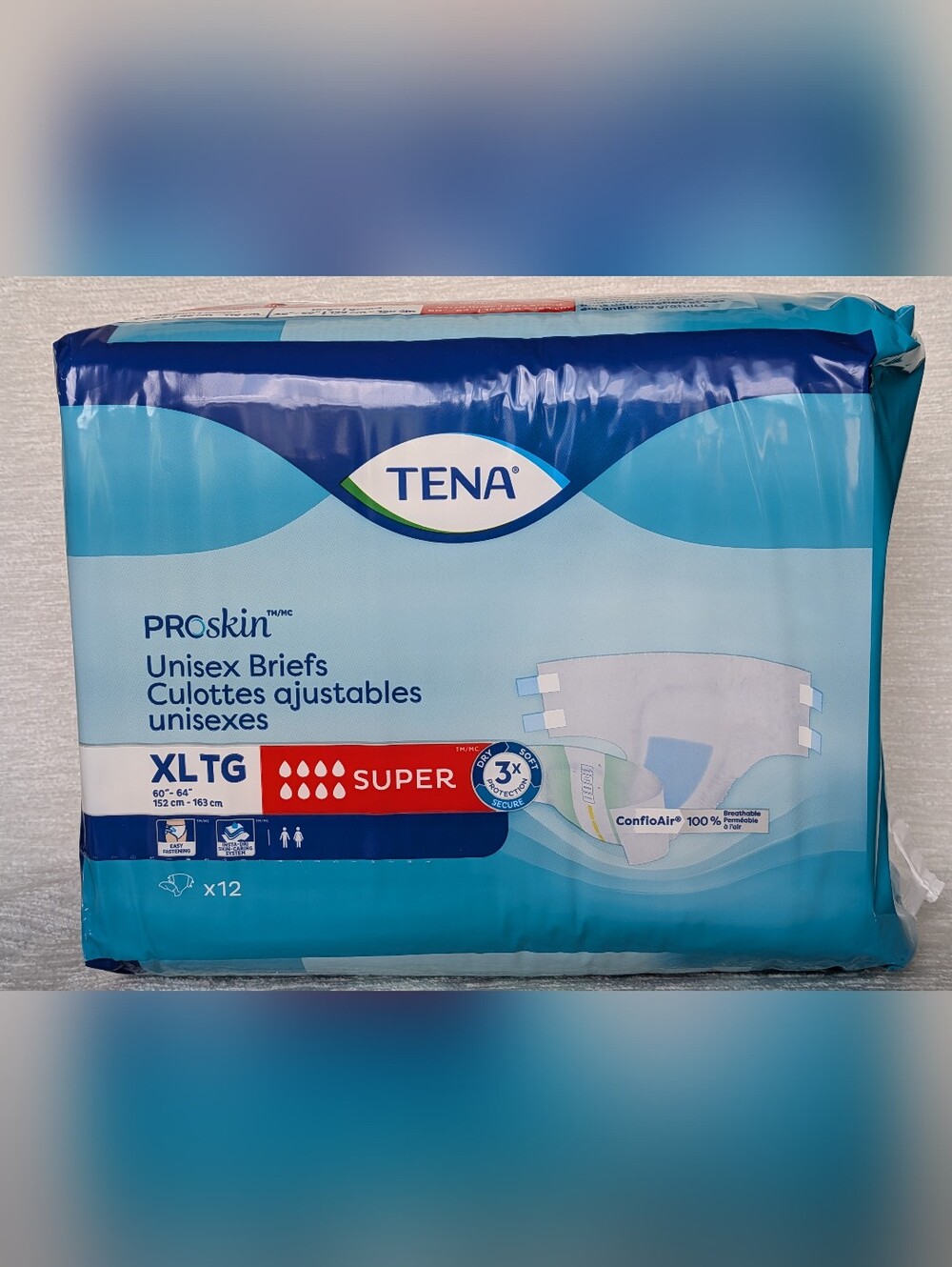 Tena Skin ProSkin Unisex XL TG  Disposable Briefs - 12 Count- 60"-64"